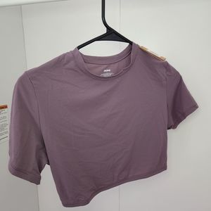 SKIMS FITS EVERYBODY SUPER CROPPED T-SHIRT in PLUM